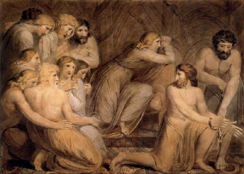 William Blake Joseflast Simeon tie up Sweden oil painting art